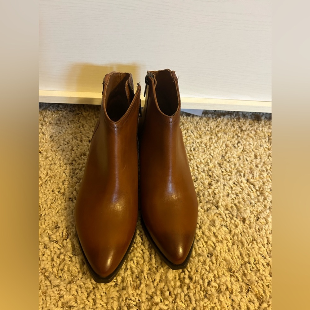 Frye June Leather Western Bootie